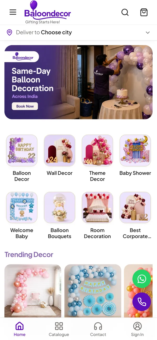 Baloondecor on mobile